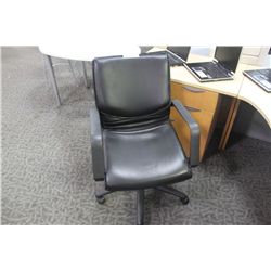 BLACK LEATHER MID BACK EXECUTIVE CHAIR