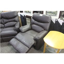 BROWN LEATHER RECLINING CHAIR