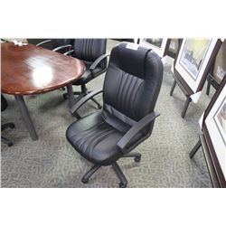 BLACK LEATHER EXECUTIVE HIGH BACK  CHAIR