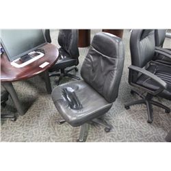 BLACK LEATHER STENO CHAIR