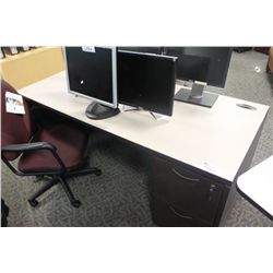 SINGLE PEDESTAL COMPUTER DESK