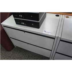 GREY 2 DRAWER LATERAL FILE CABINET