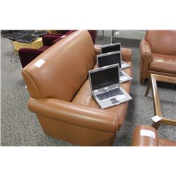 BROWN LEATHER LOVESEAT