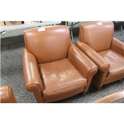 BROWN LEATHER ARMCHAIR
