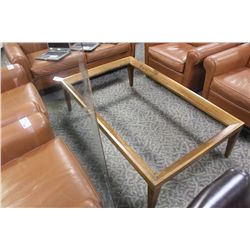 GLASS/WOOD GRAIN COFFEE TABLE