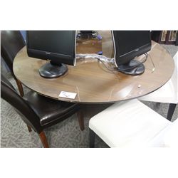 GLASS/WOOD GRAIN COFFEE TABLE