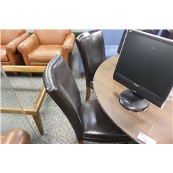 2 BROWN LEATHER DINING CHAIRS