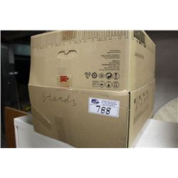 BOX OF MONITOR STANDS