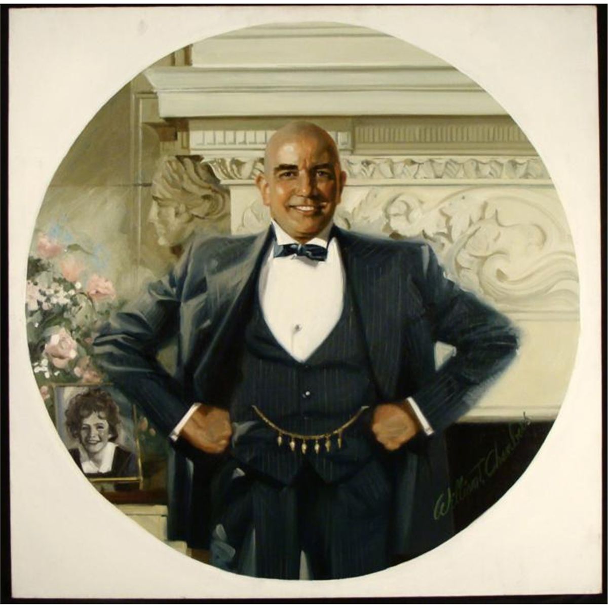 William Chambers Original Art Painting Daddy Warbucks