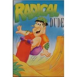 Fred Flintstone Cartoon Skateboard Poster Radical Dude