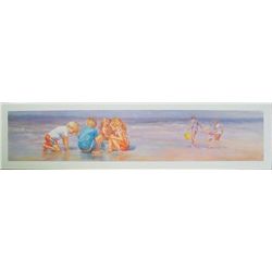 Lucelle Raad SHORE THING Cute Kids at Beach Art Print