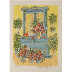 Susan Pear Meisel Signed Print Flower Garden Art