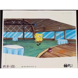 Original Cel SpongeBob & Repro Background Krusty Krab