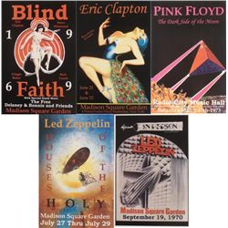 5 Concert Posters Eric Clapton Led Zeppelin Pink Floyd