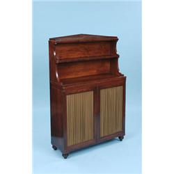 A REGENCY BRAZILIAN ROSEWOOD CHIFFONIER, the two tier back with a three quarter Grecian gallery, abo