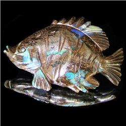 73.71ct Australian Boulder Opal Handcarved Goldfish (GEM-31844)