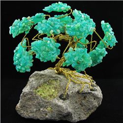 Handcrafted Peridot Brass Wire Tree (DEC-449)