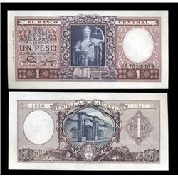 1952 Argentina 1 Peso Note Crisp Uncirculated (CUR-05548)