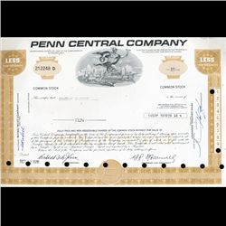 1970s Penn Central Stock Certificate Scarce (CUR-06410)