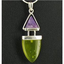 25twc Translucent Serpentine Amethyst Pendant (JEW-1714)