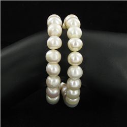 White Saltwater Baroque Pearl 2 Strand Bracelet (JEW-2587)