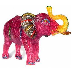 500ct Red Ruby & Topaz Elephant Figure Statue (GEM-4901)