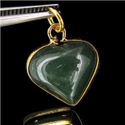 15twc Green Jade Heart Gold Vermeil Pendant (JEW-3597)