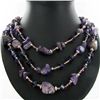 Image 2 : Amethyst & Crystal Necklace Earring Set (JEW-3448)