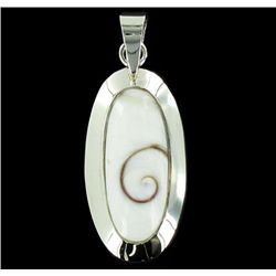 Sterling Shell Oval Pendant (JEW-1934)