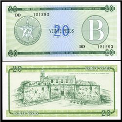 1985 Cuba 20 Peso For. Exch. Note Crisp Unc. (CUR-06525)