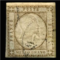 1861 RARE Italy Sicily Neapolitan 1/2g Postal Stamp Hi Grade (STM-0169)