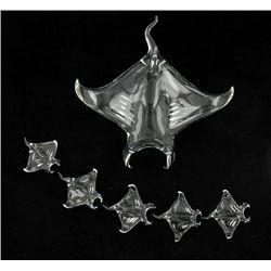 Handcrafted Glass Stingray Mom & Kids (DEC-387)