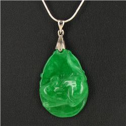 25ct Green Jade Cobra Pendant (JEW-3619)