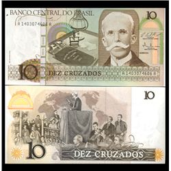 1987 Brazil 10 Cruzados Crisp Uncirculated Note (CUR-05913)