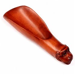Chinese Carved Boxwood Monkey Tea Scoop (ANT-1392)