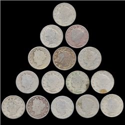 1890 Liberty 5c Circulated Mini Roll 15Pcs (COI-7785)