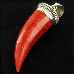 50twc Red Coral Sterling Pendant (JEW-3431)