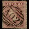 Image 1 : 1867 RARE British Antigua 1p Vermilion Used Stamp (STM-1324)