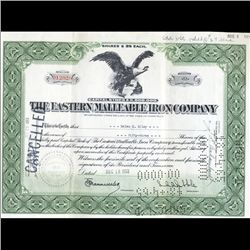 1950s Eastern Iron Stock Certificate Rare (CUR-06418)