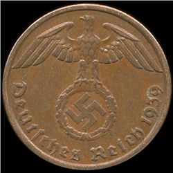 1939A Germany 1pf AU+ ERROR (COI-9937)