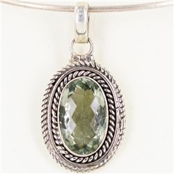 64twc Green Amethyst Silver Pendant Appr Est $12k (JEW-2461)