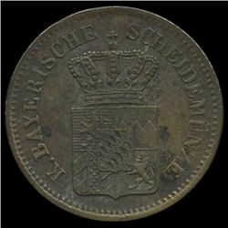 1863 Germany Bavaria 1k XF+ (COI-9761)