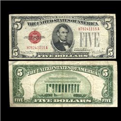 1928F $5 United States Note Circilated Scarce (COI-4724)