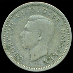 1944 Britian 3p Silver VF Scarce (COI-8811)