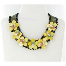 750twc MOP Pearl & Crystal Necklace (JEW-2481)