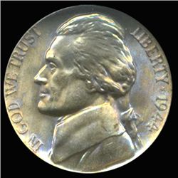 1944P Silver WW2 Jeff 5c Graded GEM Rainbow Toned (COI-6222)