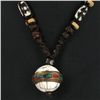 Tibet Shell Agate Bead Nickel Necklace (JEW-3261)