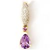 0.93Ct Natural Amethyst & Diamond 9K Gold Pendant (JEW-9058X)