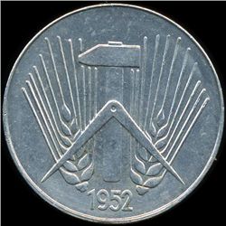 1952E Germany 10pf AU+ RARE (COI-9879)