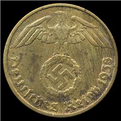 1938F Germany 5pf XF Details ERROR (COI-9835)